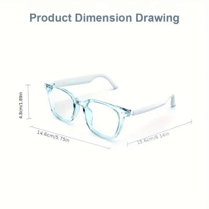 Smart Audio Glasses, Wireless, Rechargeable Battery, Built-in Microphone, High-Resolution Audio, Touch Control, Anti-Blue Light, for Office, Outdoor, Sports, Driving, Music Playback, Hands-Free Calling - Ideal Holiday Gifts Chic Le'Meek