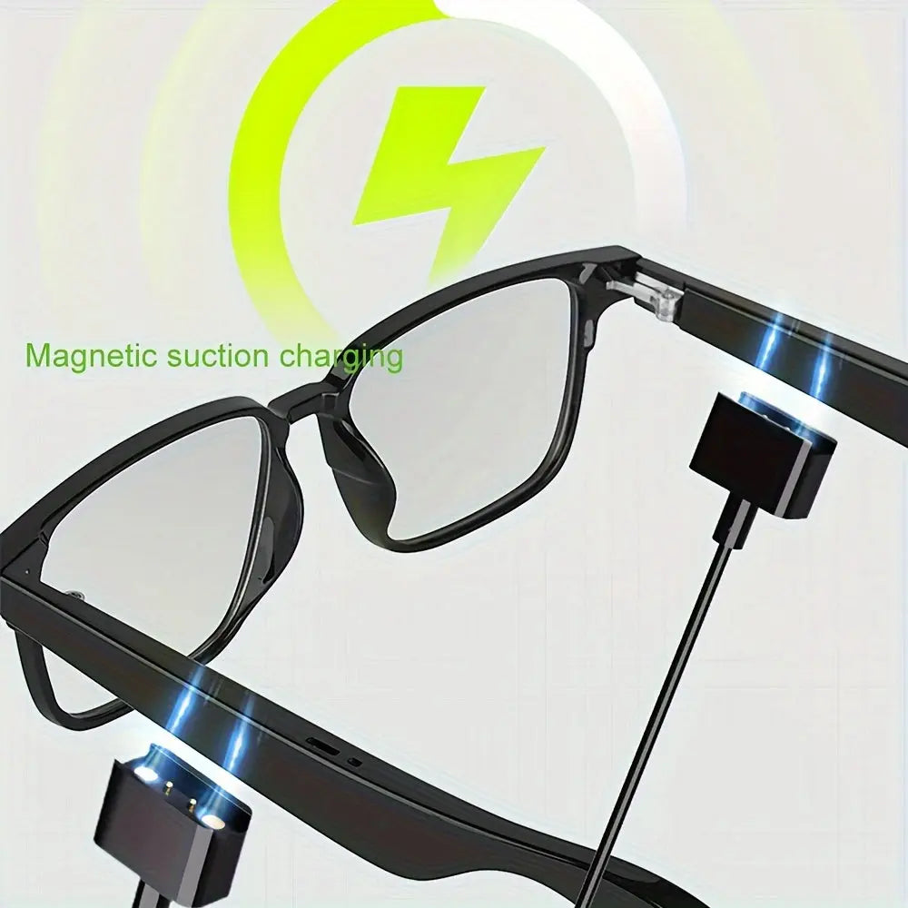 New Smart Glasses for Men & Women - High-Definition Voice Calls, Hi-Fi Sound Quality Music, Blue Light Filter, Magnetic Sun Sleeves, Night Vision Lenses, Rechargeable Lithium Polymer Battery for Daily Use Temu