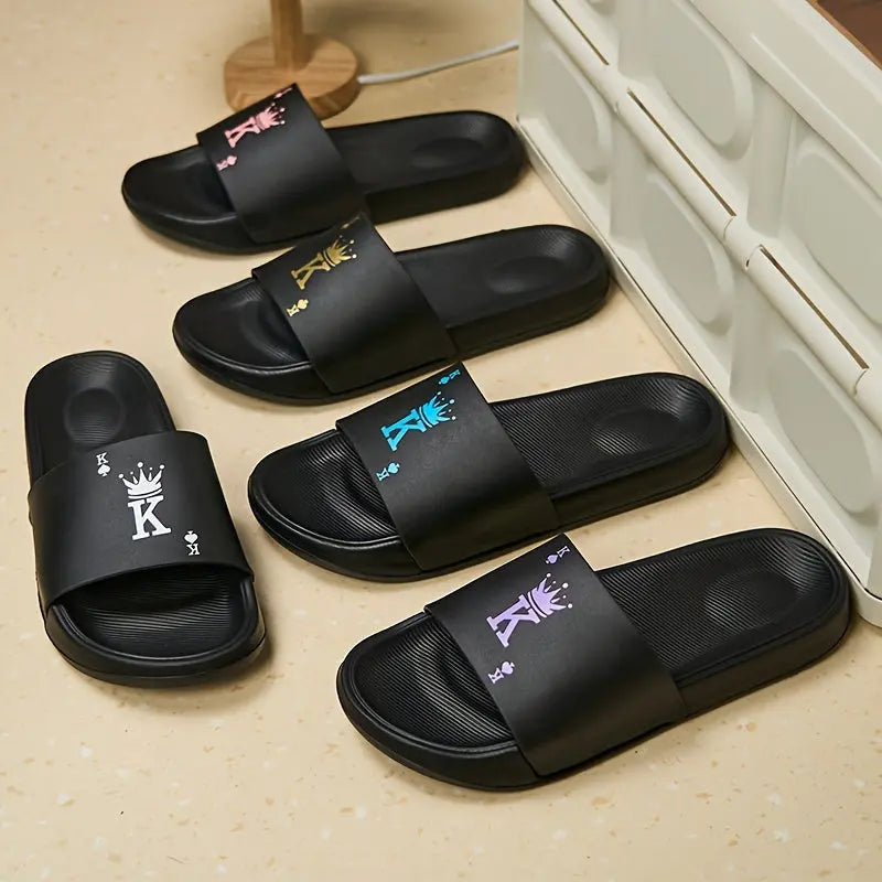 Mens Fashionable Letter K Slippers - Trendy Open-Toe Design with Ventilated Breathability, Comfy Non-Slip EVA Soles for Stylish Indoor & Outdoor Temu