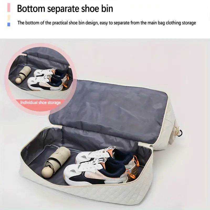 Large Capacity Travel Duffel Bag in Oxford Fabric, Portable Sports Gym Storage Bag, Weekend Overnight Bag for Women Chic Le'Meek