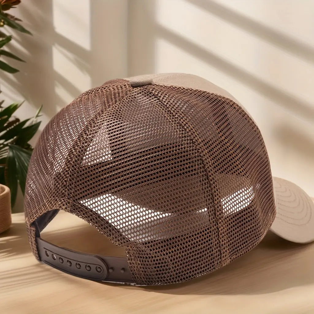 Creative Alphabet J Printed Baseball Cap - Spring/Summer Mesh Breathable Adjustable Bill Cap for Outdoor Leisure, Sports, Hiking, Fishing, and Sun Protection - Polyester Material, Non-Stretch Fabric, Lightweight, Hand Wash or Chic Le'Meek