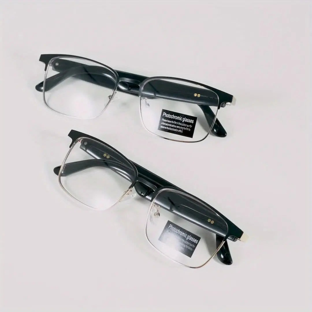 Unisex Smart Glasses with Auto-Dimming & Fashion Glass Transition, Built-in Mic/Speaker for HD Voice Calls & Hi-Fi Sound, Lightweight Battery-Powered Design for Driving,, Home Use - Perfect Holiday Gift, Driving Eyewear, Acce Chic Le'Meek