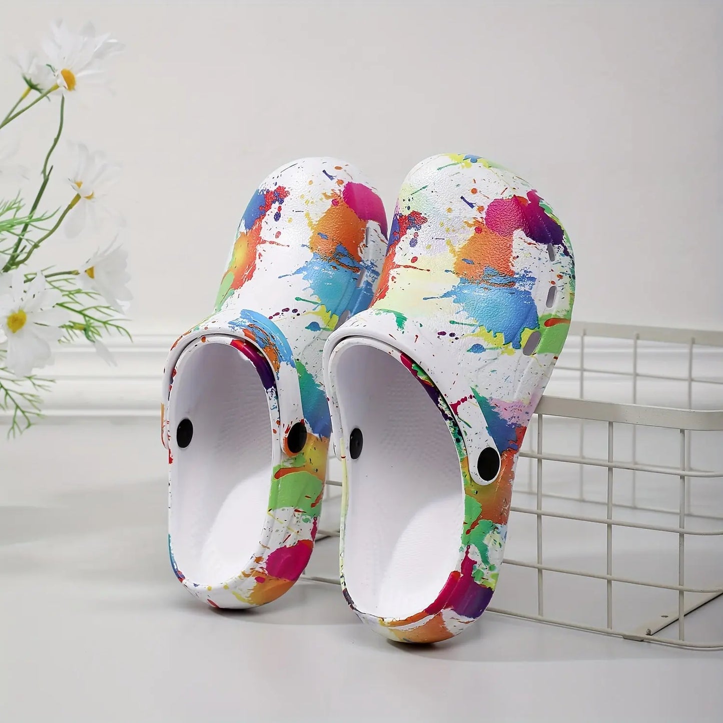 2025 Fashionable Non-Slip Thick Sole Sandals for Couples, Summer Beach Shoes with Random Patterns, EVA Material, Beach Footwear|Trendy Sandals|Eva Upper Material, Beach Accessorie Chic Le'Meek