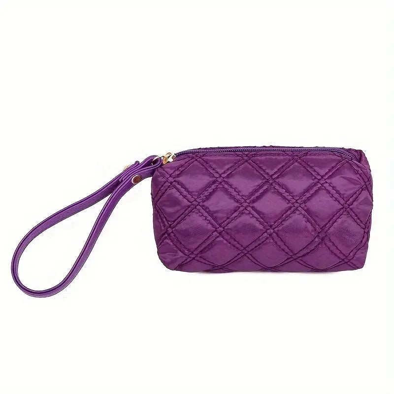 6pcs Chic Argyle Quilted Women's Purse Set - Stylish Solid Color Tote Bag with Boston Handbag, Crossbody Bag, Long Wallet, Wristlet Clutch, Coin Purse, and Key Holder - Perfect for Daily Use, Travel, and Work Chic Le'Meek