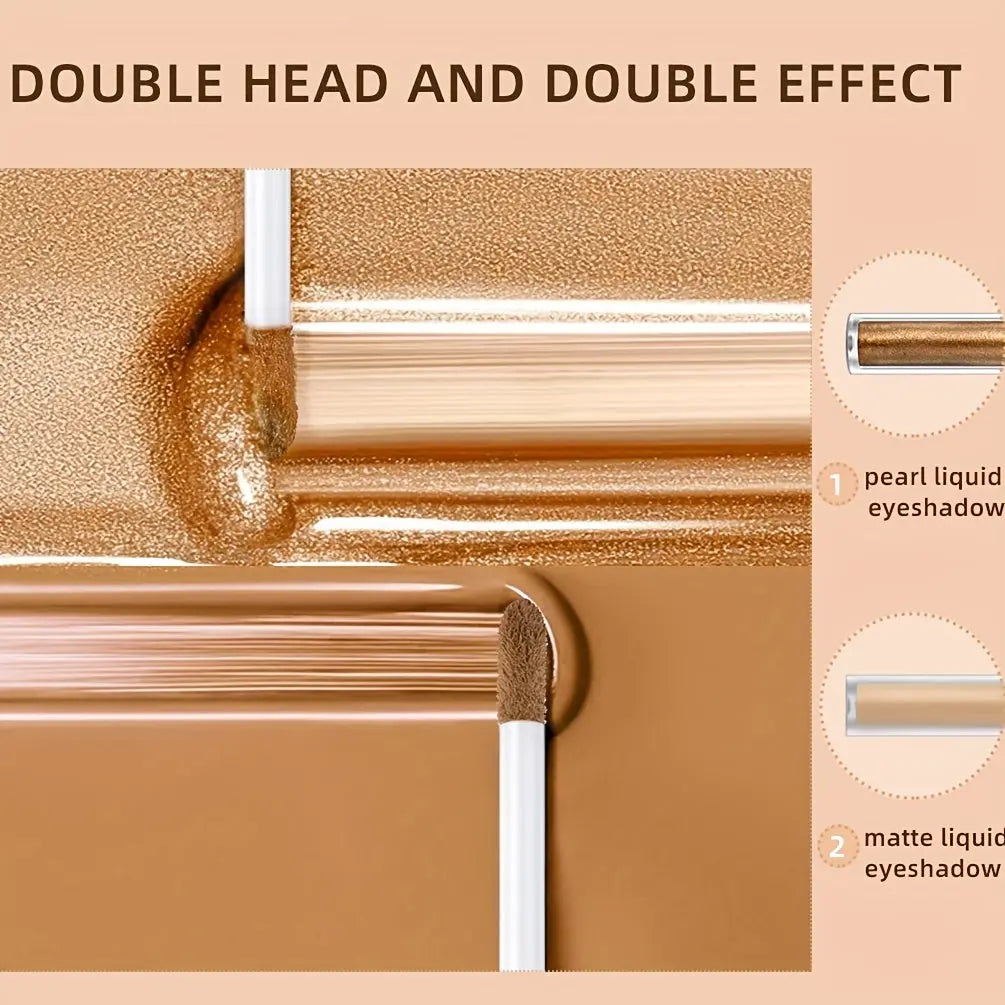 6pcs Double Ended Liquid Eyeshadow Set - Pearly Glitter and Matte Finish, Smooth Delicate Texture, Long-Lasting, Highly Pigmented Temu