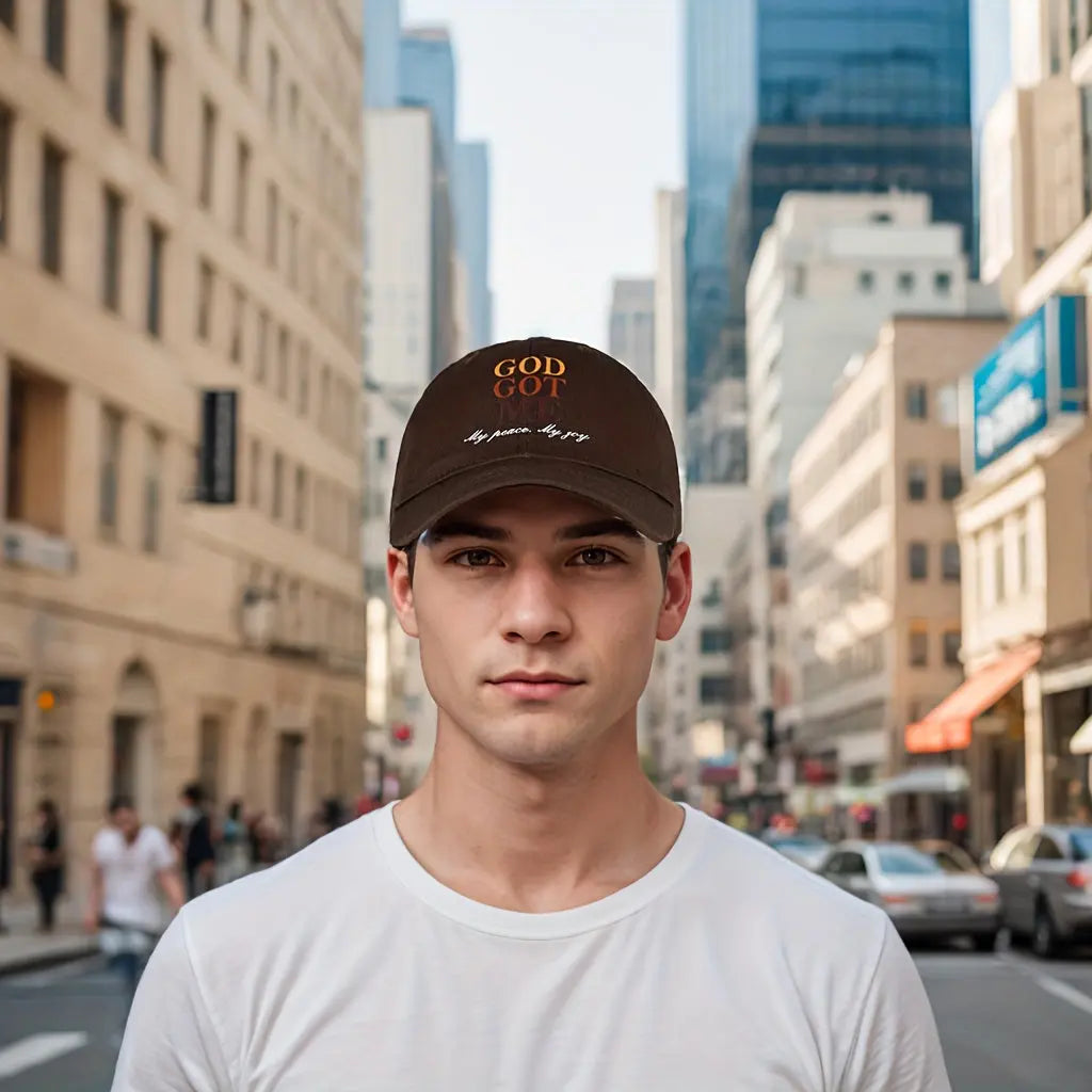 Stylish God Got Me Print, Snapback Design, Comfortable Trucker Hat for Casual Leisure Outdoor Sports - Perfect Gift for Fathers Day, Independence Day, Mothers Day, New Year, Thanksgiving Day Temu