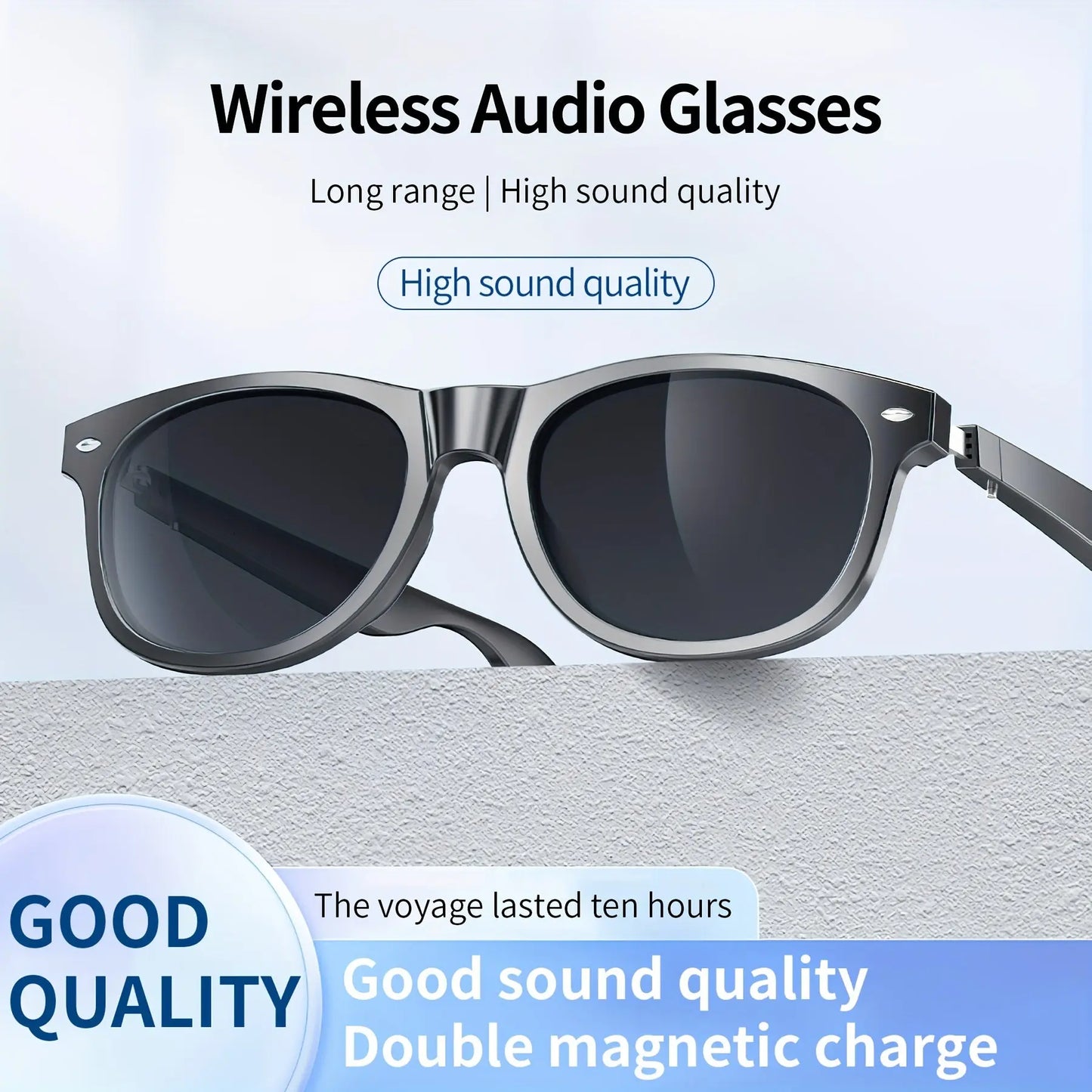 Smart Glasses, Wireless Connection, Music Playing Function, Wireless Call, Long Battery Life Temu