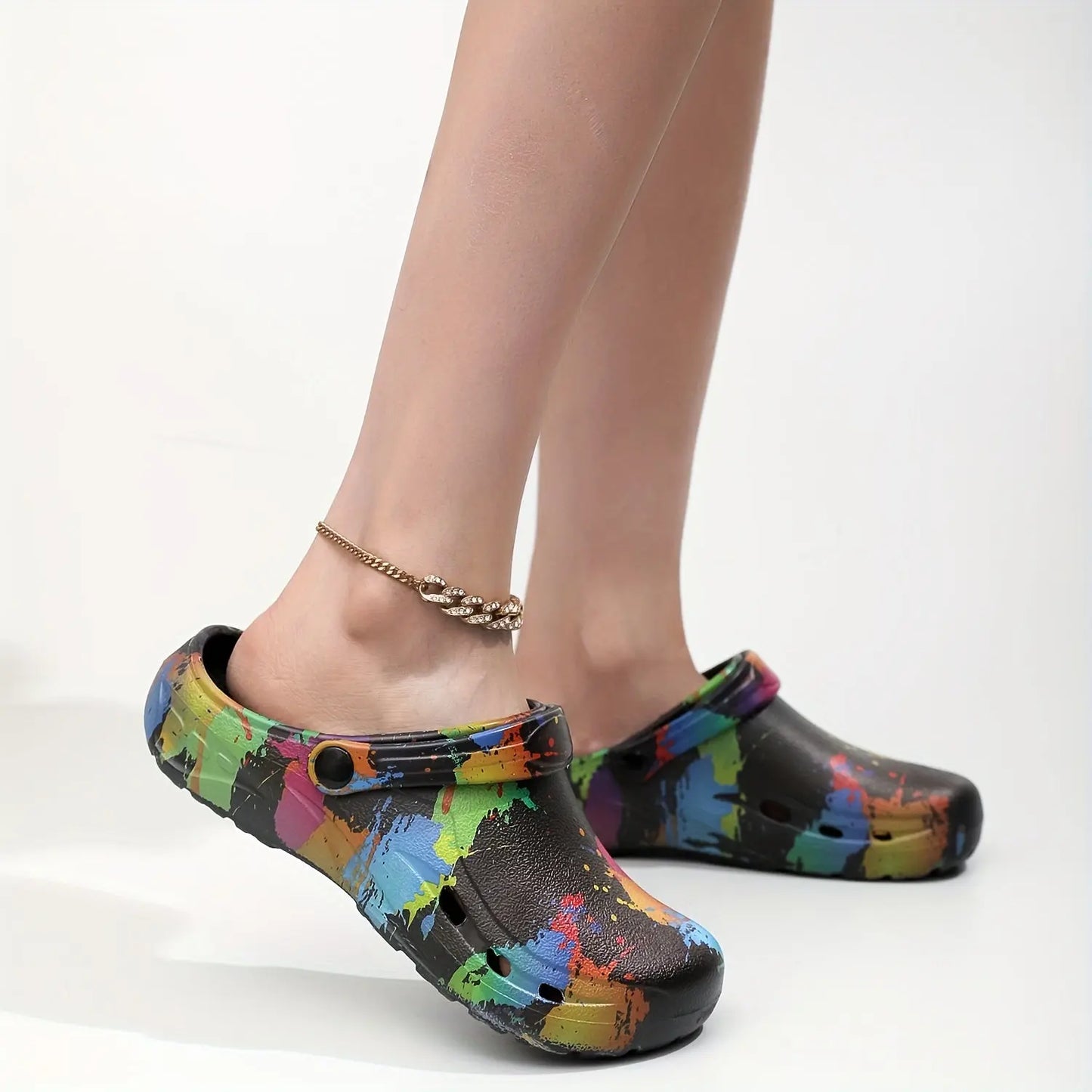 2025 Fashionable Non-Slip Thick Sole Sandals for Couples, Summer Beach Shoes with Random Patterns, EVA Material, Beach Footwear|Trendy Sandals|Eva Upper Material, Beach Accessorie Chic Le'Meek