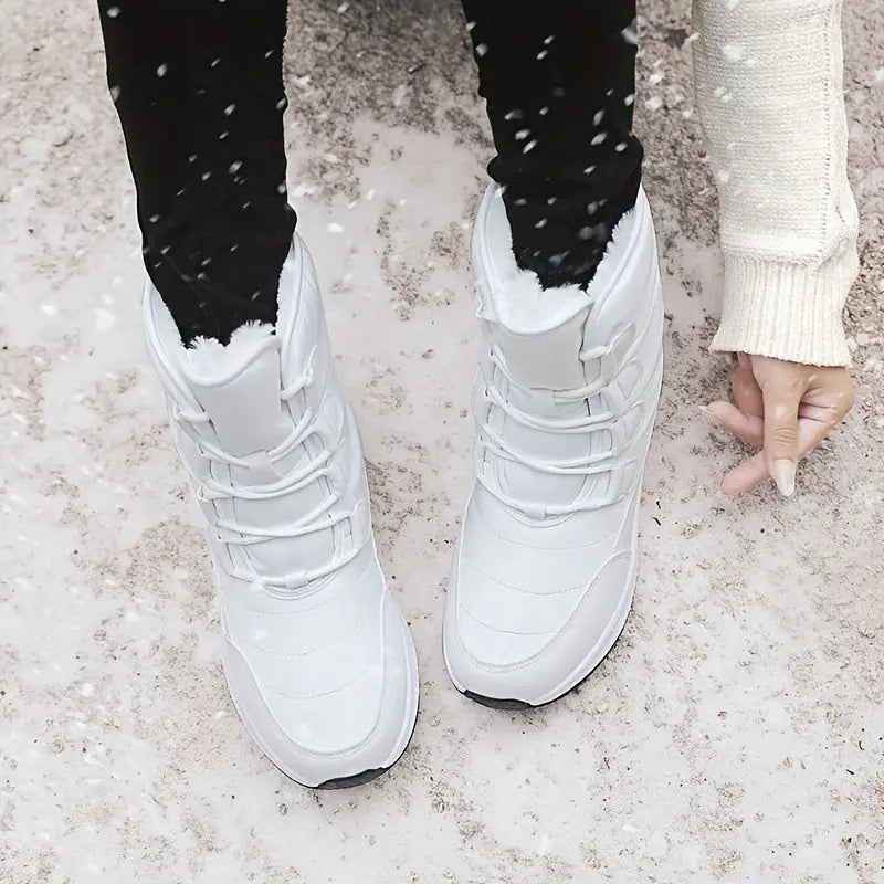 Winter-Ready High-Top Snow Boots: Warm Plush Lining, Anti-Slip Thick Sole, Durable Synthetic Leather Chic Le'Meek