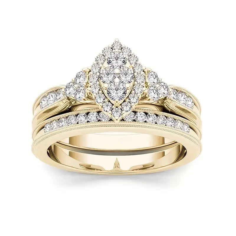 9 Classic Women'S Multi Style Wedding Ring Sets, Including Synthetic Zirconia Rings, Perfect For Daily Women'S Clothing, Jewelry, And Accessories Chic Le'Meek