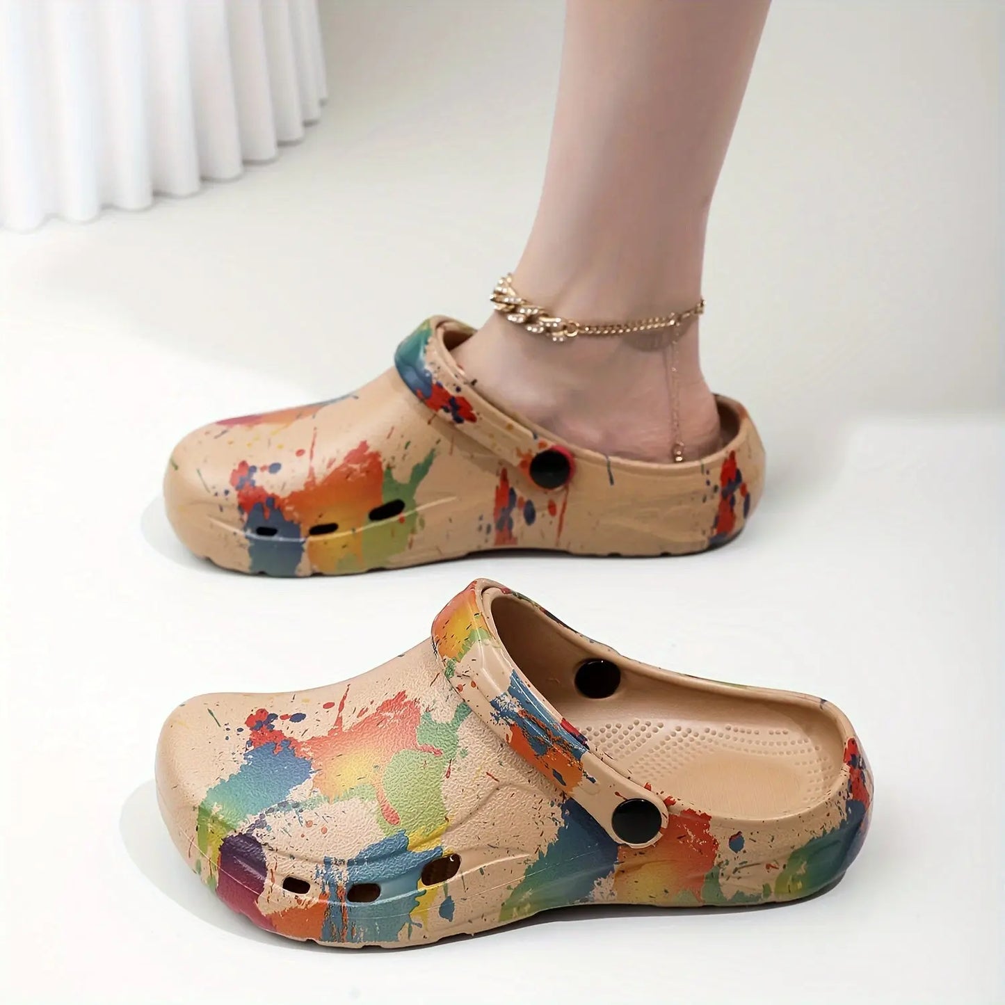 2025 Fashionable Non-Slip Thick Sole Sandals for Couples, Summer Beach Shoes with Random Patterns, EVA Material, Beach Footwear|Trendy Sandals|Eva Upper Material, Beach Accessorie Chic Le'Meek