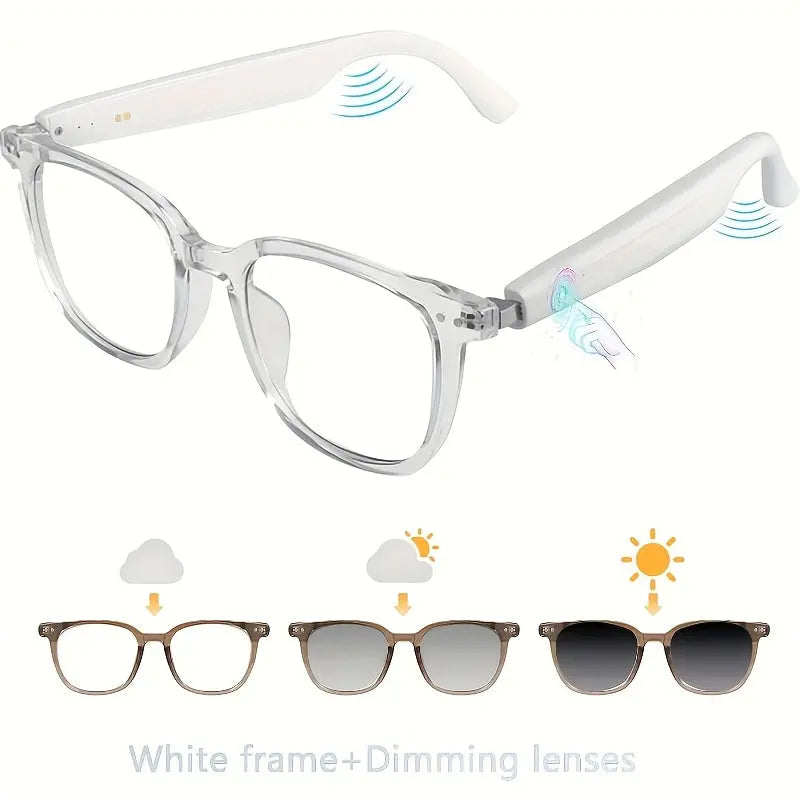 Smart Audio Glasses, Wireless, Rechargeable Battery, Built-in Microphone, High-Resolution Audio, Touch Control, Anti-Blue Light, for Office, Outdoor, Sports, Driving, Music Playback, Hands-Free Calling - Ideal Holiday Gifts Chic Le'Meek