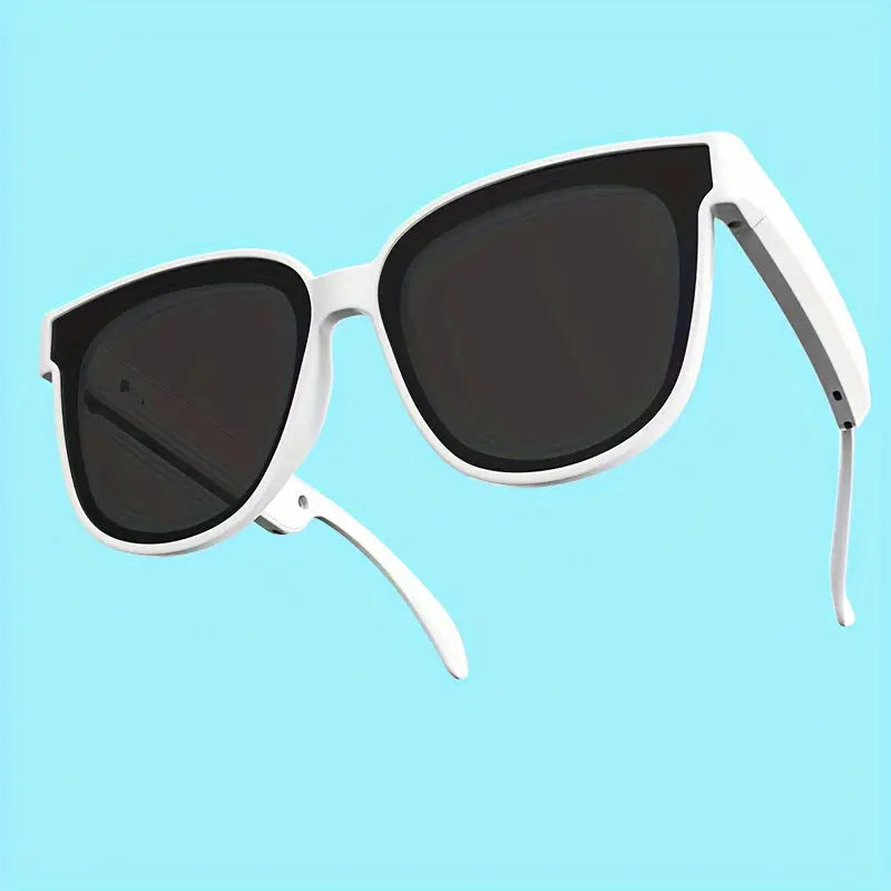Smart glasses featuring UV400 protection, polarized lenses, a built-in microphone and speaker, physical buttons, a voice assistant, and a large-capacity battery Temu