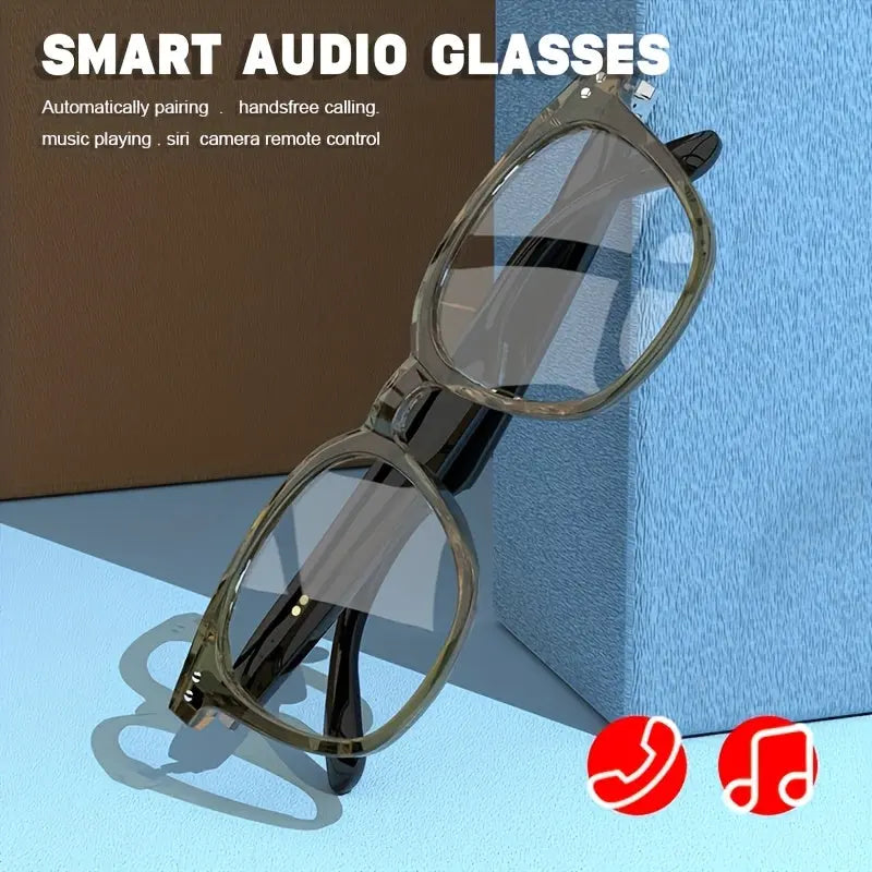 Smart Audio Glasses, Wireless, Rechargeable Battery, Built-in Microphone, High-Resolution Audio, Touch Control, Anti-Blue Light, for Office, Outdoor, Sports, Driving, Music Playback, Hands-Free Calling - Ideal Holiday Gifts Chic Le'Meek