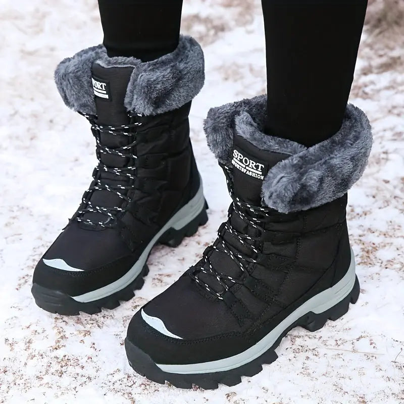 Cozy Mid-Calf Fluffy Boots - Soft, Warm, Non-Slip, and Platform Design for Comfortable Winter Wear - Perfect for Snow, Cold Weather, and Outdoor Activities Chic Le'Meek