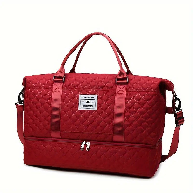 Large Capacity Travel Duffel Bag in Oxford Fabric, Portable Sports Gym Storage Bag, Weekend Overnight Bag for Women Chic Le'Meek