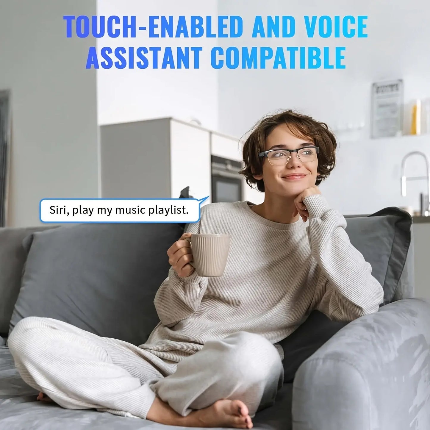 Smart Glasses With Blue Light Filtering, Low Latency Audio, Built-in Microphone, Speaker, Touch Control, Compatible With AI Voice Assistants, Suitable For Both Men And Women, Suitable For Audio, Movies, And Learning. Chic Le'Meek