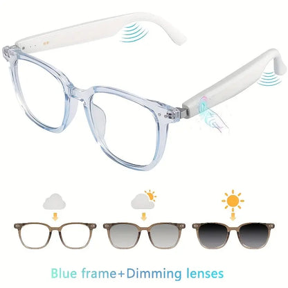 Smart Audio Glasses, Wireless, Rechargeable Battery, Built-in Microphone, High-Resolution Audio, Touch Control, Anti-Blue Light, for Office, Outdoor, Sports, Driving, Music Playback, Hands-Free Calling - Ideal Holiday Gifts Chic Le'Meek