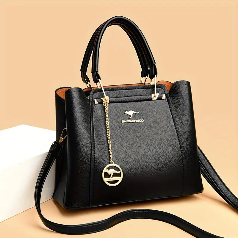 [Chic Tote Bag] Versatile Chic Black Tote Bag for Women | Polyester Lined, Zip Closure, Casual Style - Perfect for Everyday Use Chic Le'Meek