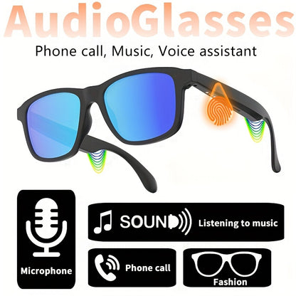 Wireless 5.3 Smart Glasses Headphones: Outdoor Sports Music, Calls, And Sunglasses Protection!