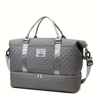 Large Capacity Travel Duffel Bag in Oxford Fabric, Portable Sports Gym Storage Bag, Weekend Overnight Bag for Women Chic Le'Meek