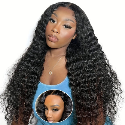 200% Density 13x4 Lace Front Human Hair Wig Long Curly Wig Long Deep Curly Wig Natural Hairline With Baby Hair