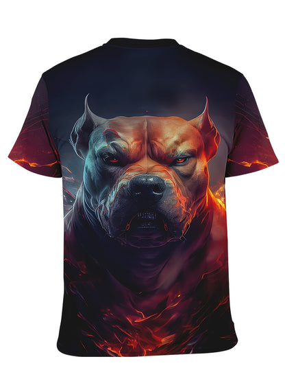 Mens Dog Print Graphic Tee - Lightweight & Comfortable - Short Sleeve Crew Neck Shirt for Casual Outdoor Wear - Trendy Mens Clothing