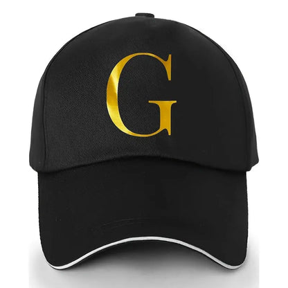 Unisex Polyester Baseball Cap | Adjustable Fit | Lightweight, Breathable & Quick-Dry | Golden Letter Print Embroidery 'M' or 'A' | Ideal for Outdoor Sports and Travel | Stylish Hip-Hop Dad Hat, Casual Wear Hat | Hiphop Style Chic Le'Meek