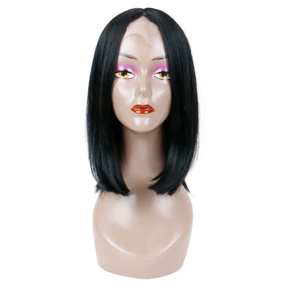 Natural-Look U-Part Wig for Women - High-Temperature Fiber, Straight Basics Style, No Lace Needed