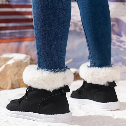 Medium Tube Comfort Sneakers - Soft Fabric Inner, Non-Slip EVA Sole, Thickened Warm Snow Boot Design, Versatile and Breathable for Winter Activities Chic Le'Meek