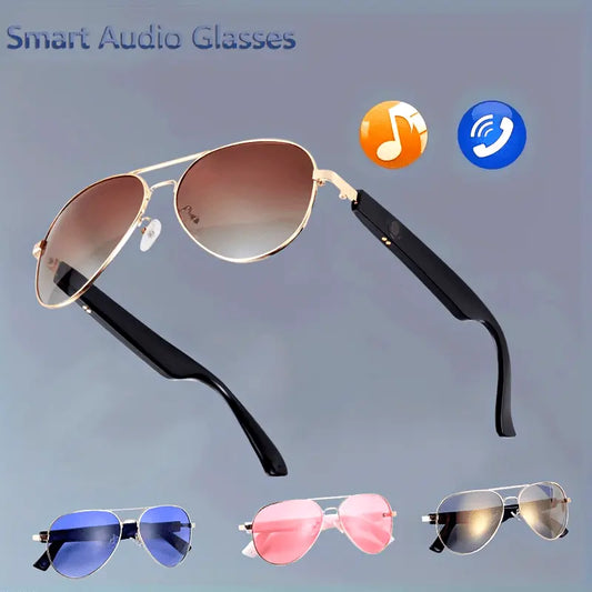 Stylish High-Definition Smart Glasses - Built-in Microphone and Speaker, HiFi Music Quality, Compatible with iPhone/Android - Ideal for Driving, Outdoor Activities, and Fishing, Supports AI Voice Assistant Chic Le'Meek