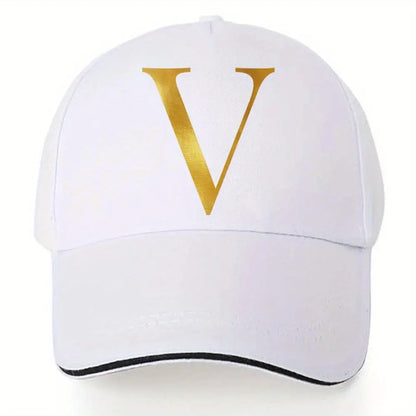 Lightweight Baseball Cap with Adjustable Shoulder Strap, Breathable And Quick Drying- Customizable Golden Letter Design, Suitable for Outdoor Sports And Travel, Baseball Cap Chic Le'Meek