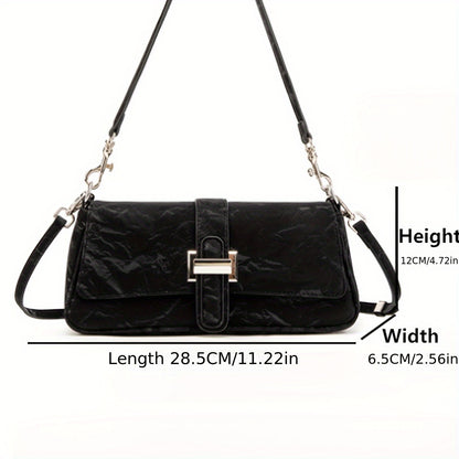 New Chinese Baguette Bag Women 2024 New Premium Sense Commuter Single Shoulder Crossbody Black Underarm Bag