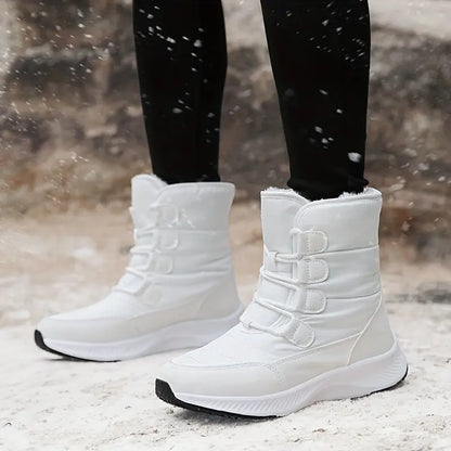 Winter-Ready High-Top Snow Boots: Warm Plush Lining, Anti-Slip Thick Sole, Durable Synthetic Leather Chic Le'Meek