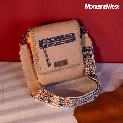 Montana West Multi Zipper Pocket Crossbody Bags for Women Western Printed Strap