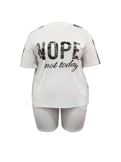 [Soft Plus Size Set] Two-piece Plus Size Clothing Set, Soft And Comfortable, Women's, Loose And Versatile, Natural Modeling, Can Be Matched with A Variety Of Sets, Show Your Unique Casual Fashion Chic Le'Meek