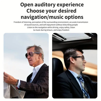 Stylish High-Definition Smart Glasses - Built-in Microphone and Speaker, HiFi Music Quality, Compatible with iPhone/Android - Ideal for Driving, Outdoor Activities, and Fishing, Supports AI Voice Assistant Chic Le'Meek