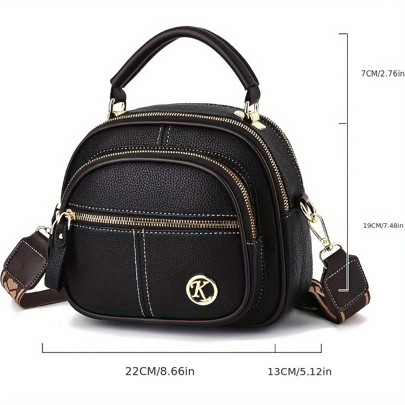 Small Fashion Handbag - Spacious Multi-Pocket Interior, Stylish Layered Design, Comfortable Adjustable Strap, Timelessly Versatile, Designed Exclusively for Women, Perfect for Casual, Everyday Use