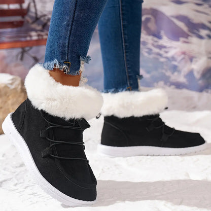 Medium Tube Comfort Sneakers - Soft Fabric Inner, Non-Slip EVA Sole, Thickened Warm Snow Boot Design, Versatile and Breathable for Winter Activities Chic Le'Meek