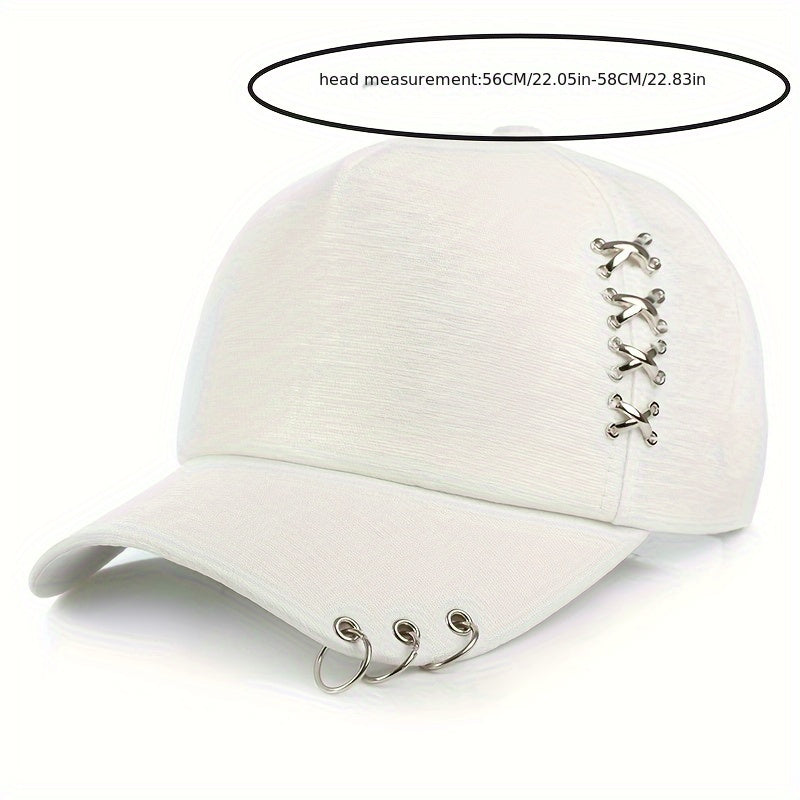 Ventilated Mercerized Luxury Cap with Metal Ring Accent - Perfect for Spring/Summer - Unisex Style for Men & Women