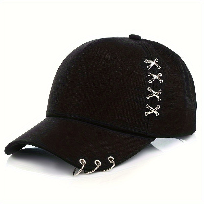 Ventilated Mercerized Luxury Cap with Metal Ring Accent - Perfect for Spring/Summer - Unisex Style for Men & Women