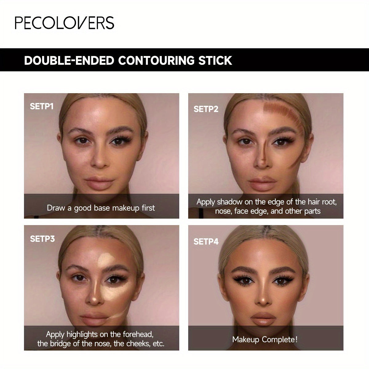 Contouring Stick With Double-headed Dual-purpose Concealer Highlighter For Three-dimensional Nose Bridge Shadow V Face High Nose Bridge Face Makeup