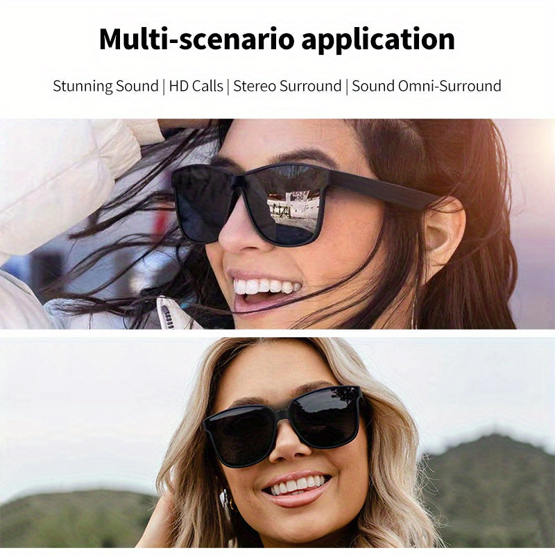 Smart Sunglasses: Equipped With Wireless 5.0 Audio Function, Voice Call, Music Playback And Voice Assistant Activation Function - Suitable For Smart Glasses On Sunny Beach Days