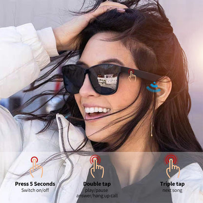 Smart Sunglasses: Equipped With Wireless 5.0 Audio Function, Voice Call, Music Playback And Voice Assistant Activation Function - Suitable For Smart Glasses On Sunny Beach Days