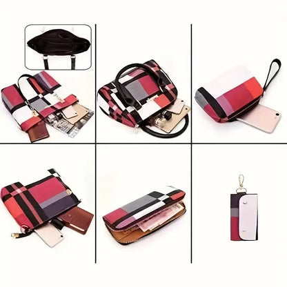 6pcs Womens Handbags Tote Bags Shoulder Bag Purses Satchel Bag Top-Handle Handbag Crossbody Bag Wallet Clutch Chic Le'Meek