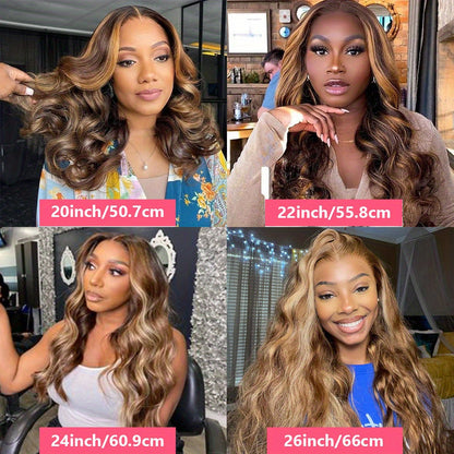 26 28 30 Highlight Wig Human Hair Body Wave 13x4 Lace Frontal Wigs 4/27 Highlight Wig For Women Human Hair Virgin Brazilian