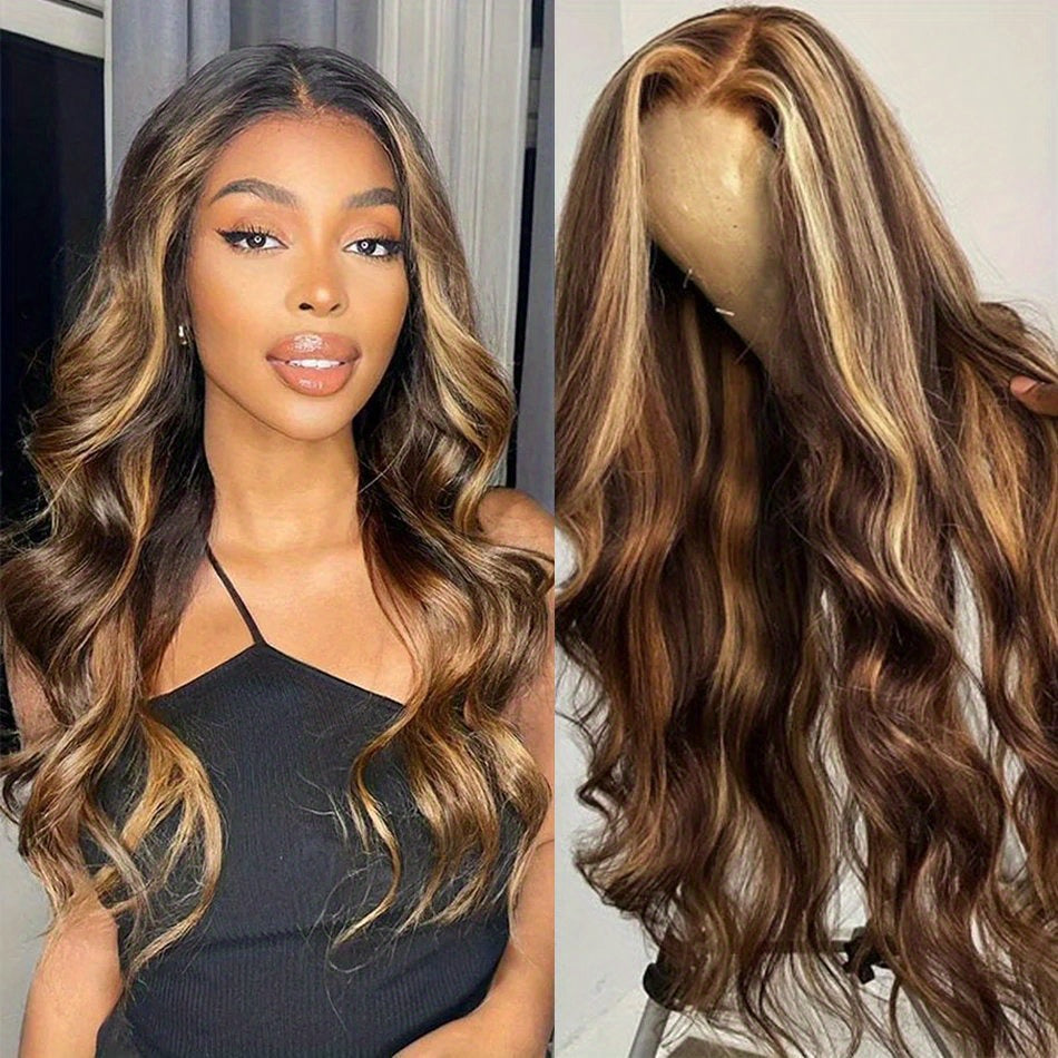 26 28 30 Highlight Wig Human Hair Body Wave 13x4 Lace Frontal Wigs 4/27 Highlight Wig For Women Human Hair Virgin Brazilian