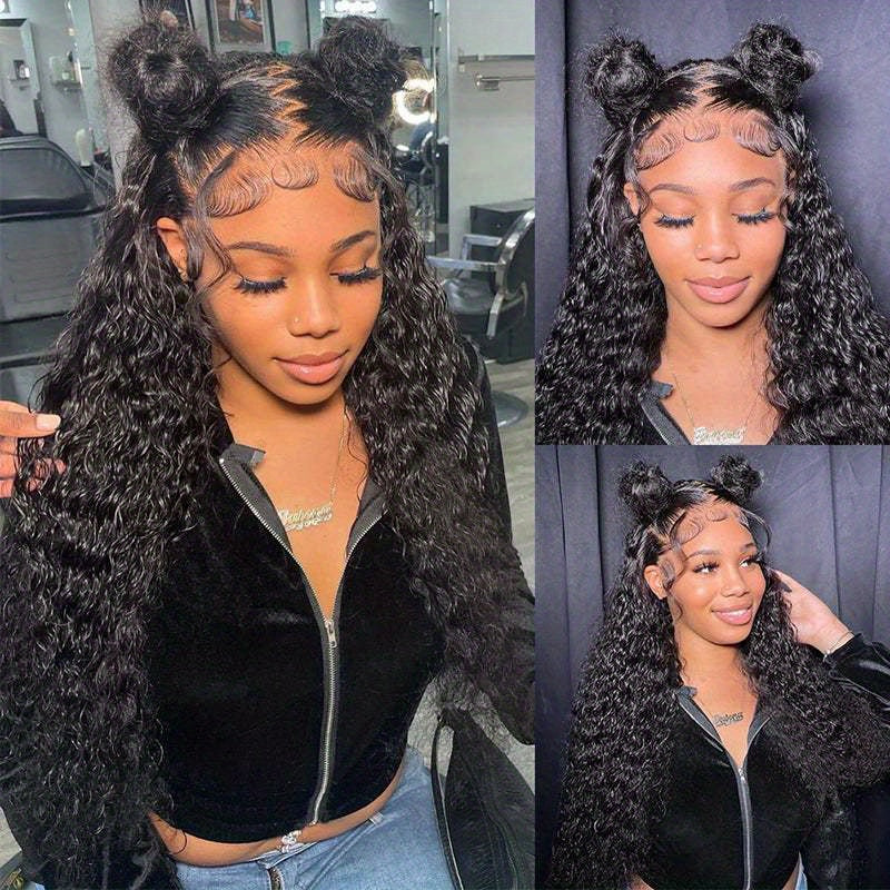 40 Inch Deep Wave Curly Full Lace Front Wig - 360 HD Lace, 200% Density, Water Wave Style for African Women - Vacation Ready, Natural Looking, Long Lasting