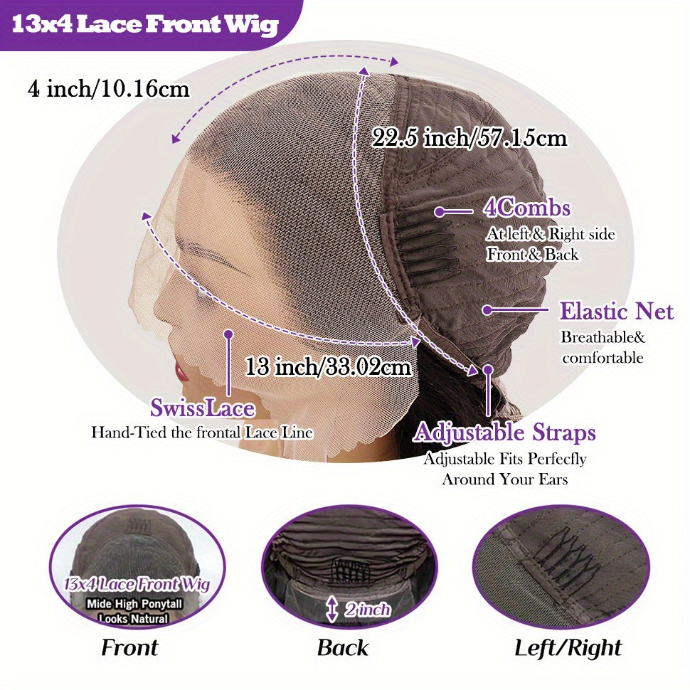 Kinky Straight Lace Front Wigs Human Hair Pre Plucked With Baby Hair 180% Density Yaki Straight 13x4 Transparent HD Glueless Lace Wig Human Hair Wigs For Women