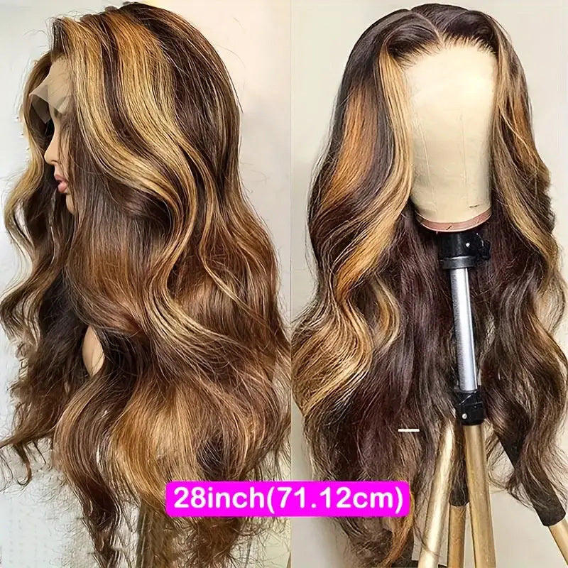 250% Density Wigs Human Hair Long Body Wave Lace Front Wigs Human Hair Wig 4/27 Honey Blonde Pre Plucked With Baby Hair